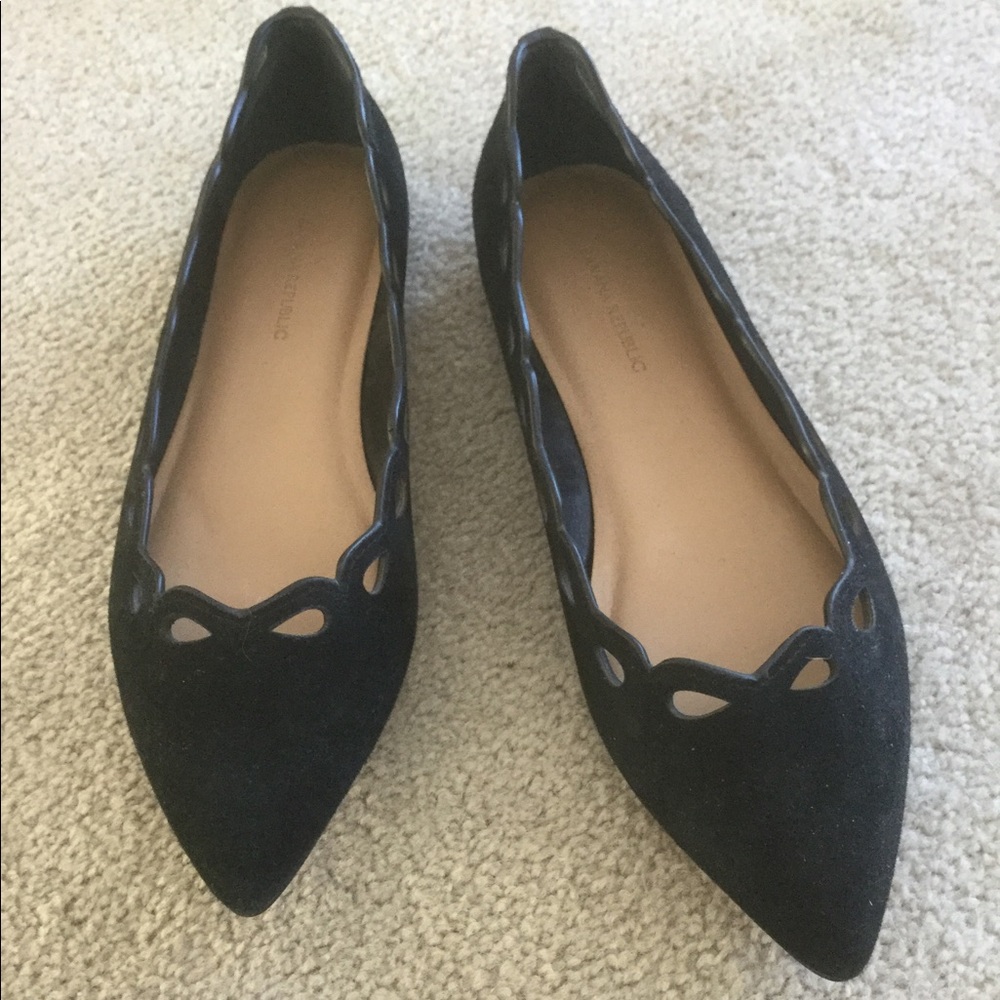 Banana Republic Laser Cut Suede Flats, Sz 7